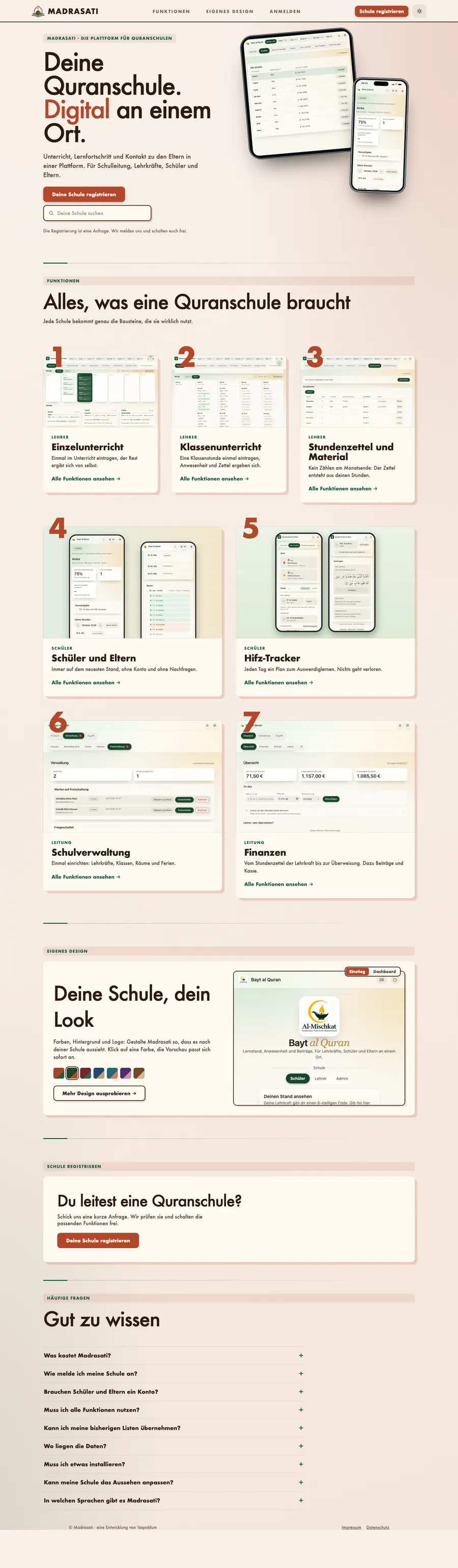 Startseite von Madrasati